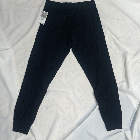 New Juicy Couture Cashmere 100% Black Pink Drawstring Track Pants Soft S - Picture 8 of 11